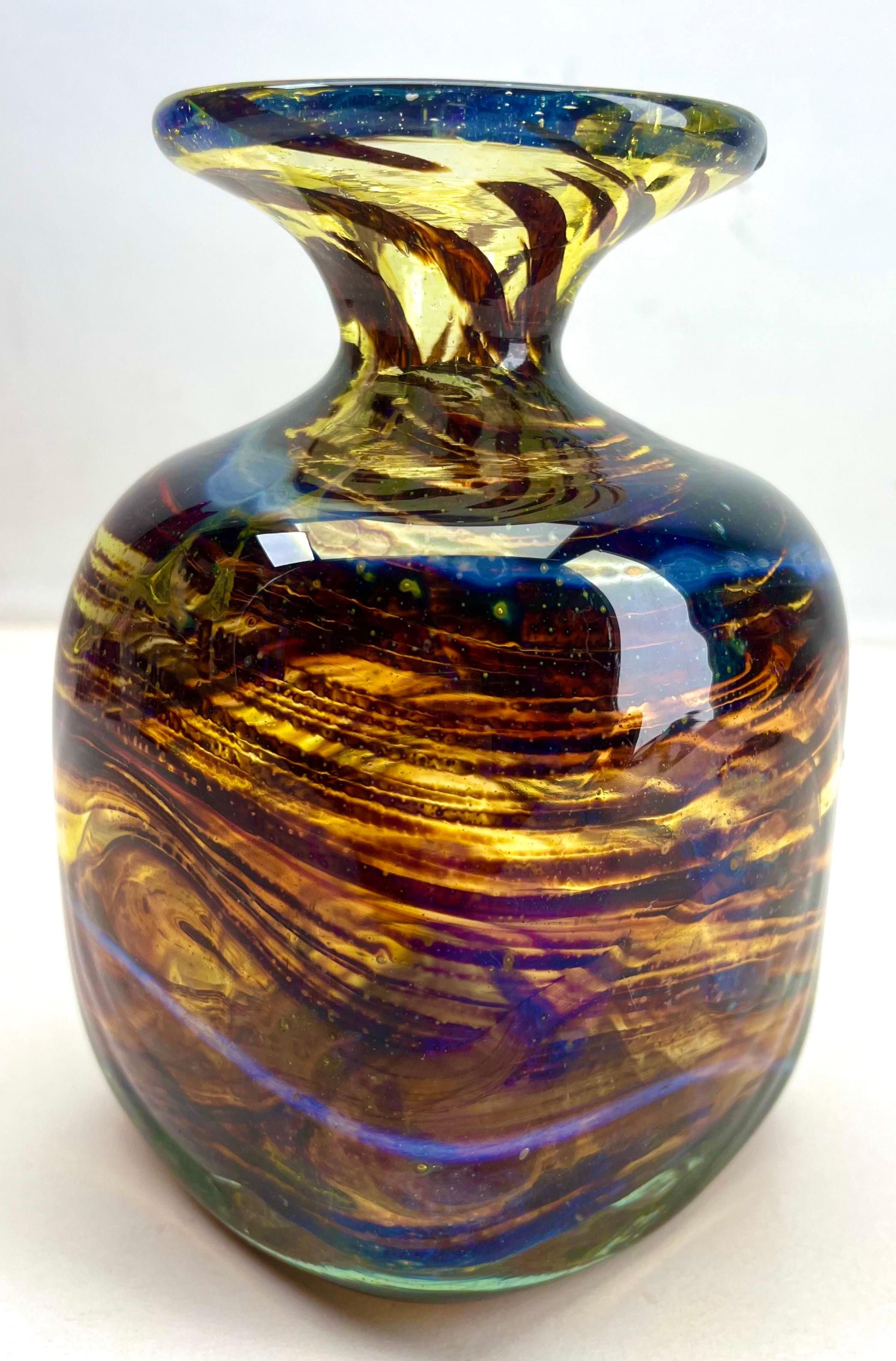 Art Glass Vase, Style of WMF in Germany, 1950s Style Karl Wiedmann For Sale 4