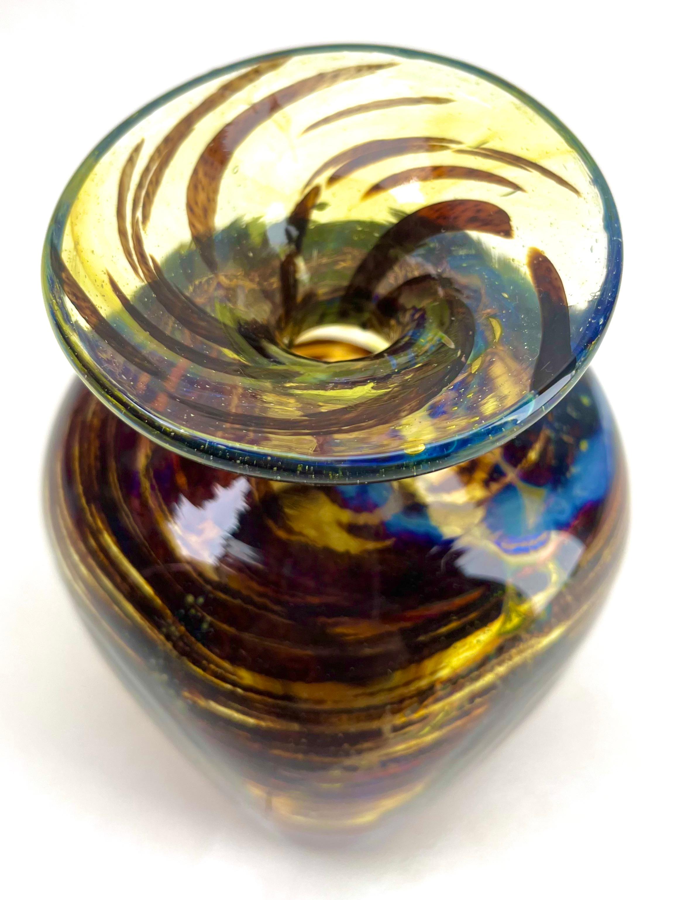 Art Glass Vase, Style of WMF in Germany, 1950s Style Karl Wiedmann In Good Condition For Sale In Verviers, BE