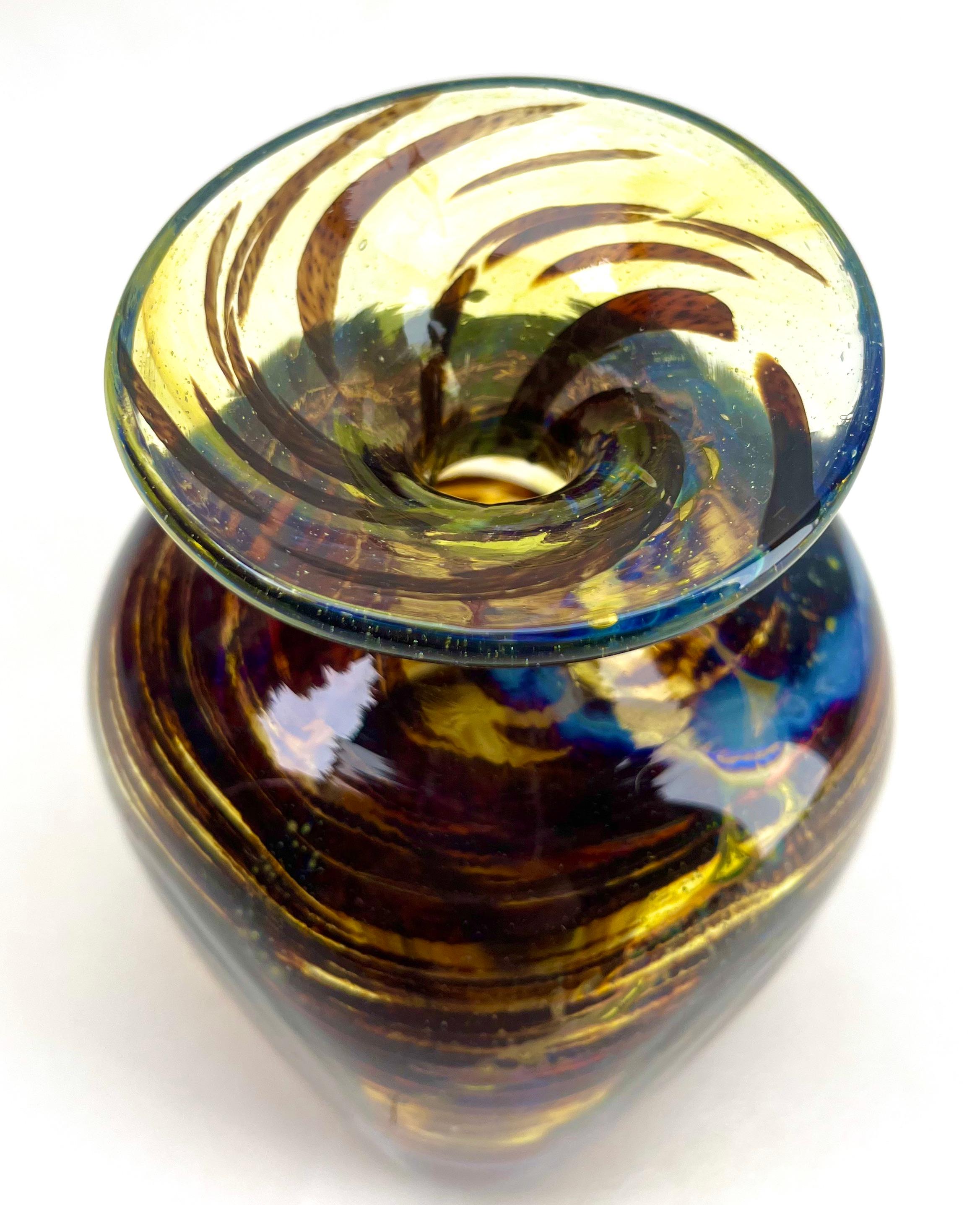 20th Century Art Glass Vase, Style of WMF in Germany, 1950s Style Karl Wiedmann For Sale