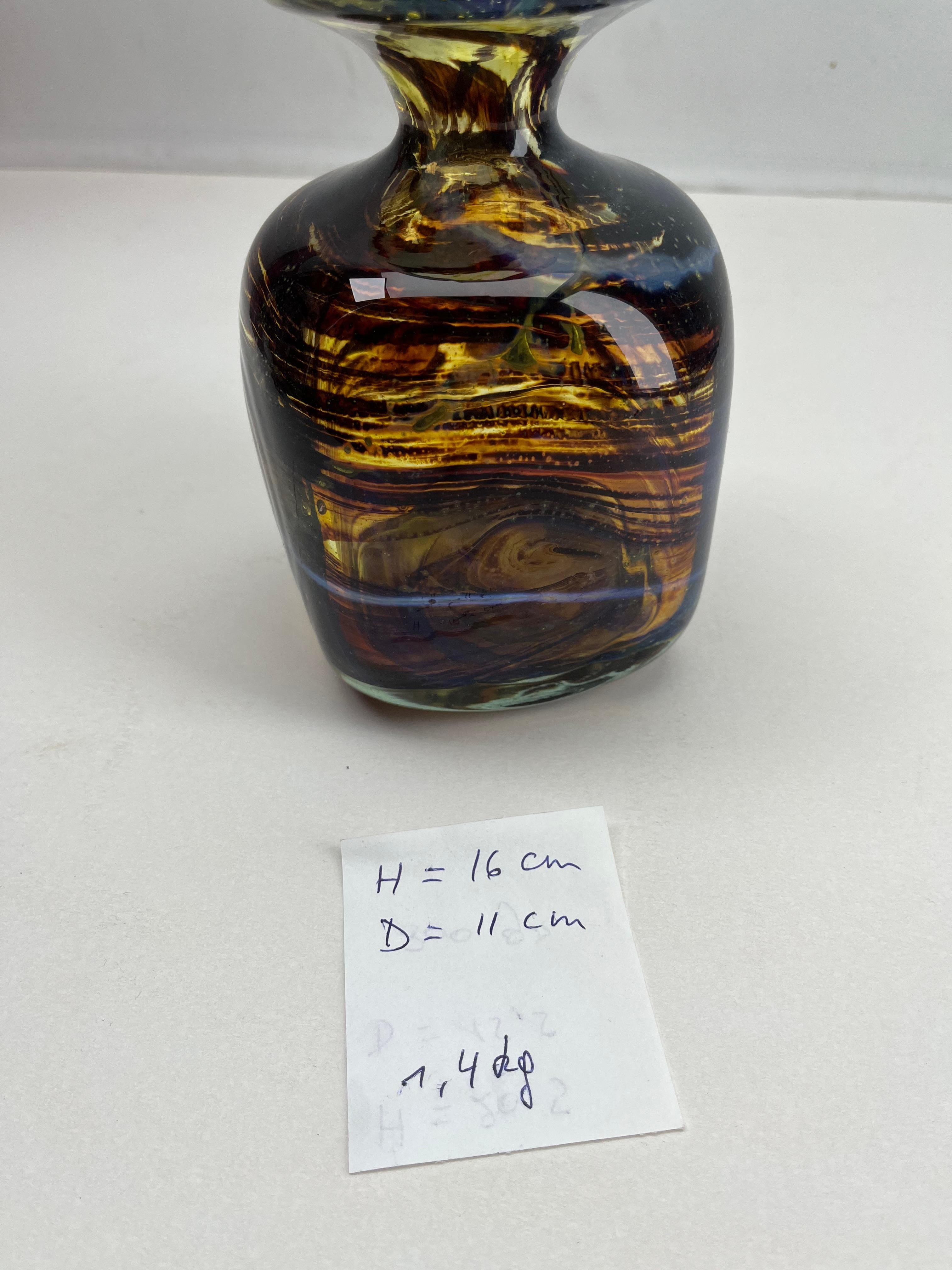 Art Glass Vase, Style of WMF in Germany, 1950s Style Karl Wiedmann For Sale 2