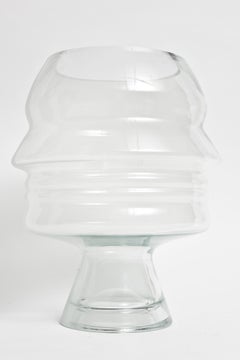 Art Glass Ego Vase by Karim Rashid like the Profile Head of Mussolini Sculpture