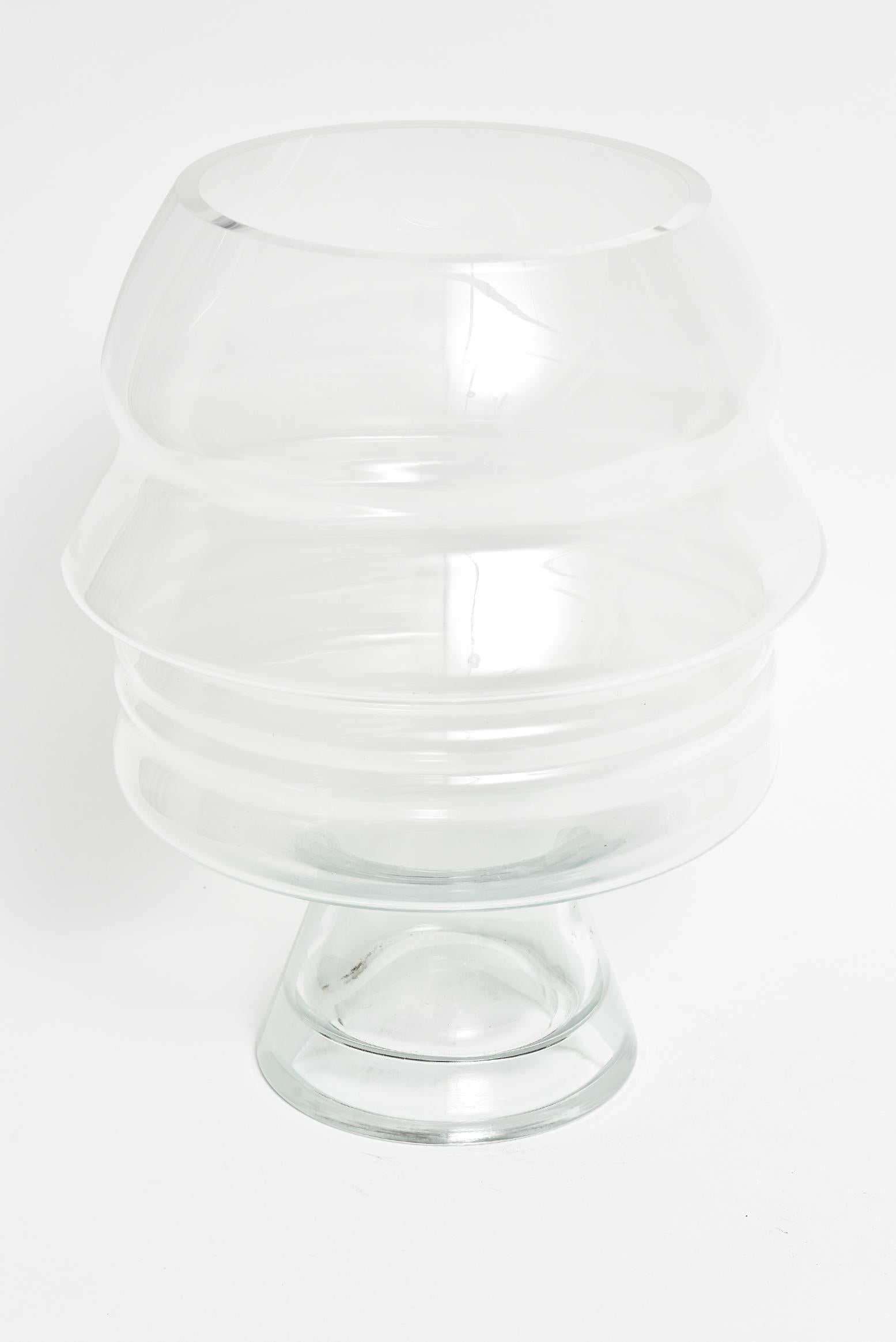 Futurist Art Glass Ego Vase by Karim Rashid like the Profile Head of Mussolini Sculpture