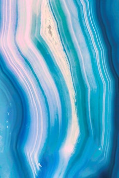 Art Glass Vetrite Agata Blue Decorative Panel for Multiple Uses Customizable