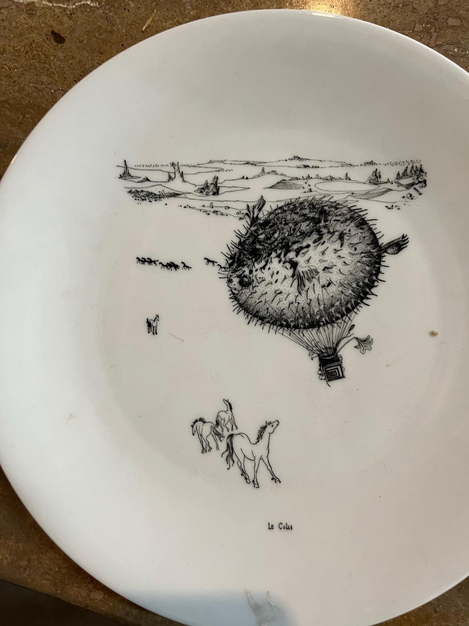 Hand Painted Porcelain Plate Midcentury Limited Edition. For Sale 9