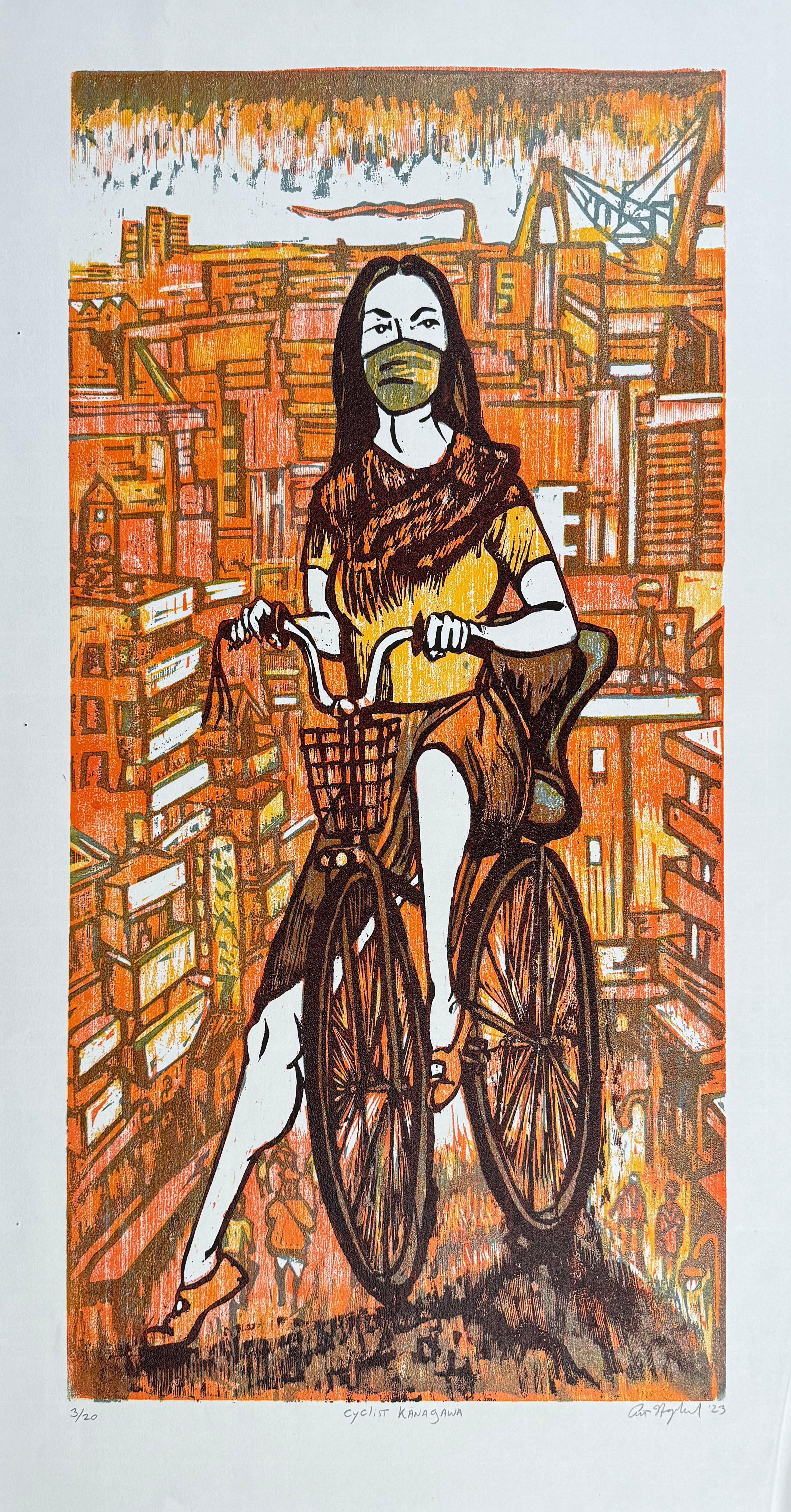 Ciclista Kanagawa, di Art Hazelwood in vendita 1