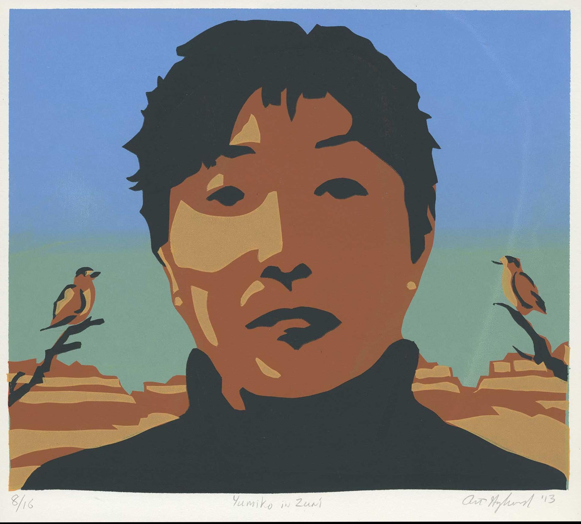 Yumiko in Zuni (Zeitgenössisch), Print, von Art Hazelwood