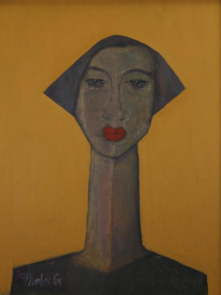 Art  Head Mistress — Masterful Modernist Painting by Harry Charles Tim (Framed For Sale 8