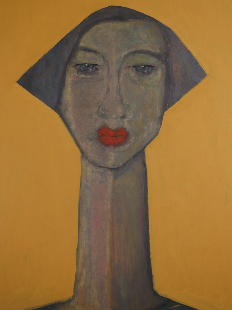 Acrylic Art  Head Mistress — Masterful Modernist Painting by Harry Charles Tim (Framed For Sale