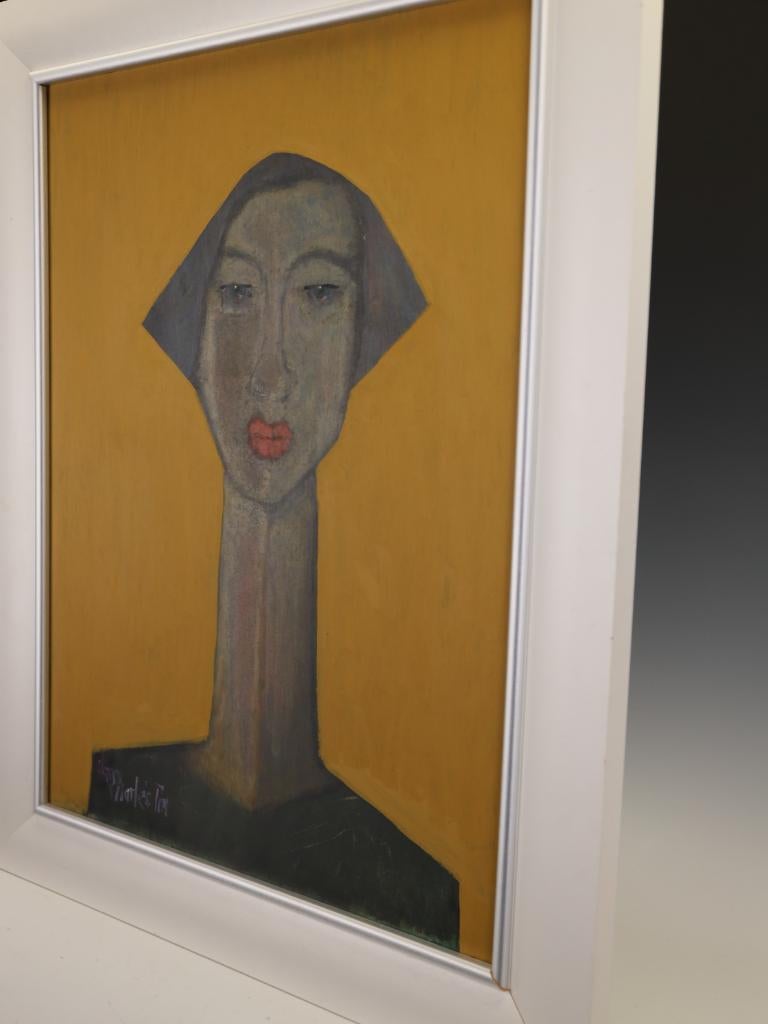 Art  Head Mistress — Masterful Modernist Painting by Harry Charles Tim (Framed For Sale 2