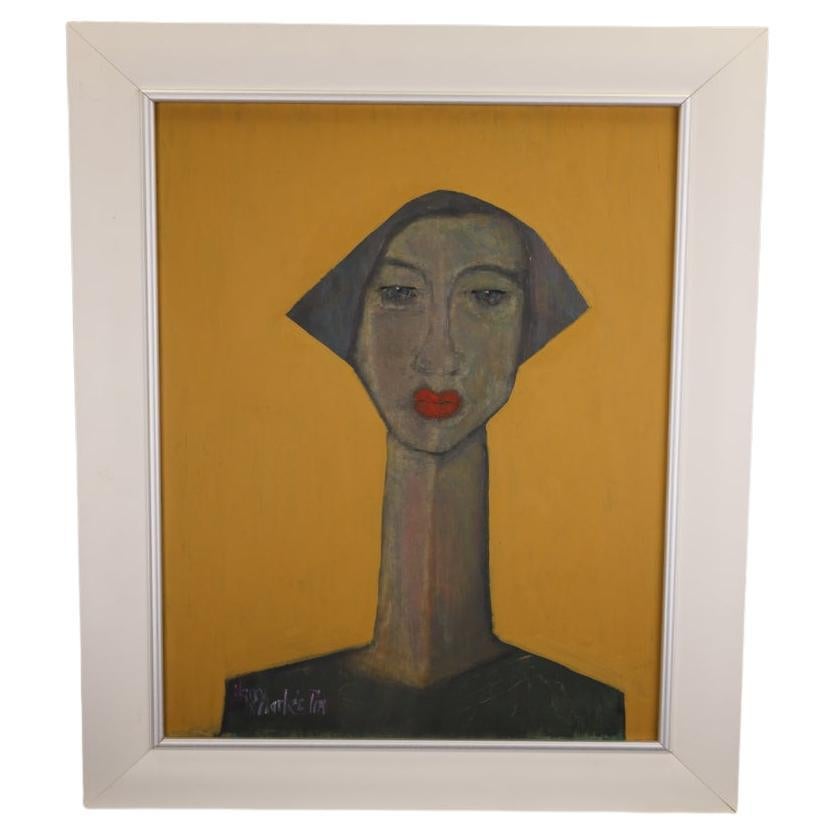 Art  Head Mistress — Masterful Modernist Painting by Harry Charles Tim (Framed For Sale