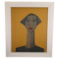 Art  Head Mistress — Masterful Modernist Painting by Harry Charles Tim (Framed