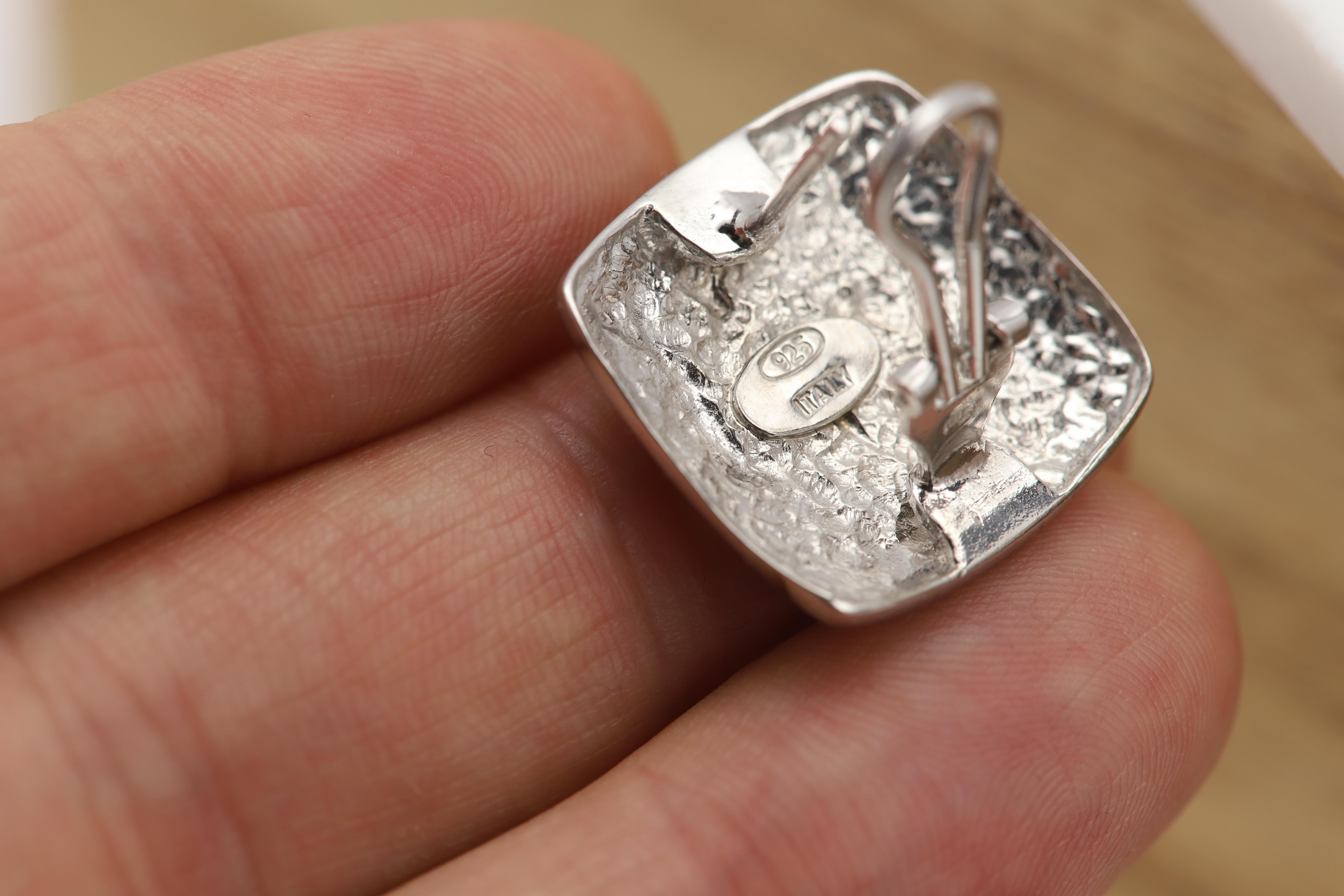 Orecchini ispirati all'arte A. Silver Made in Italy Orecchino con smalto in vendita 1