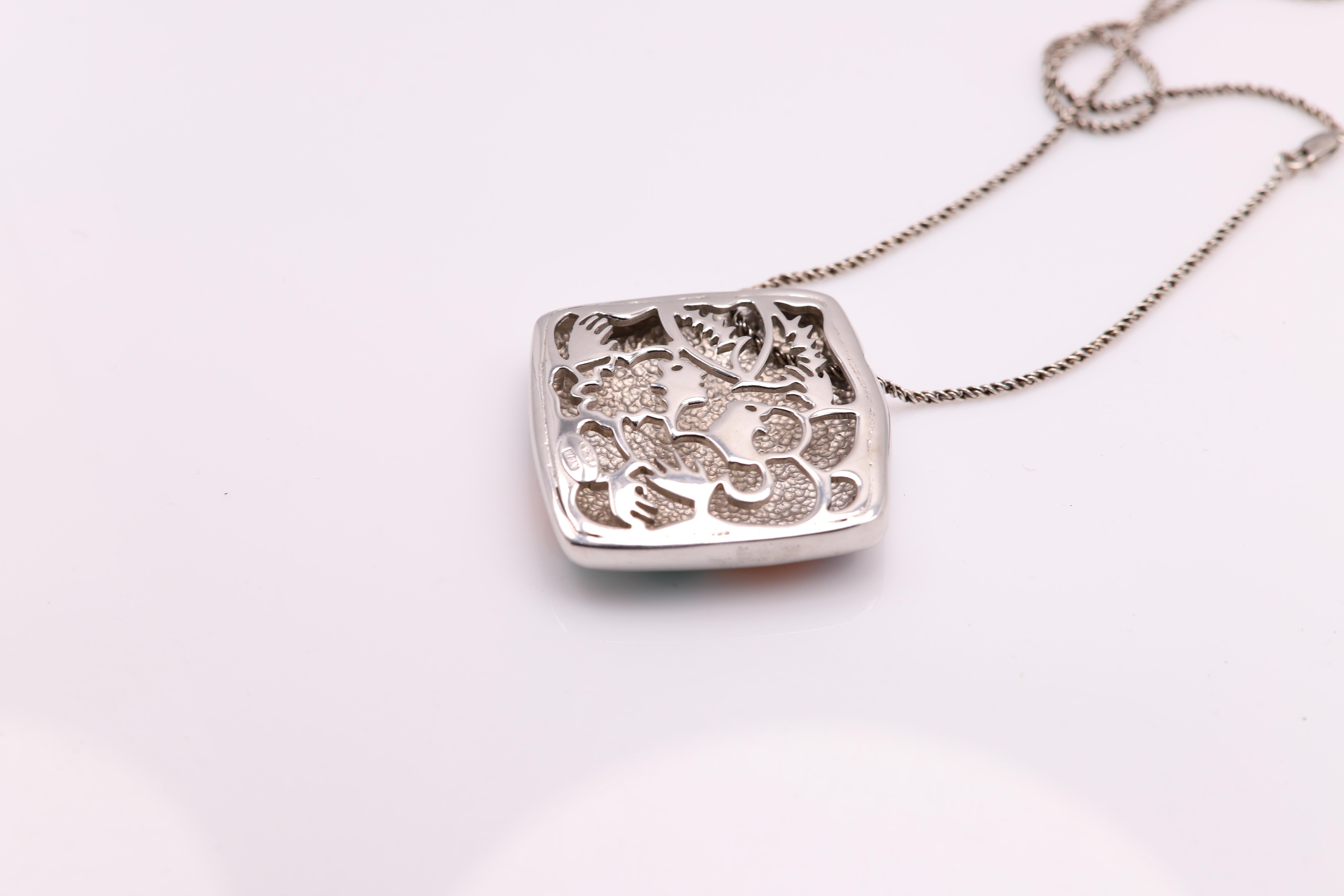 Art Inspired Jewelry Pendant Silver 925 Famous Art Jewelry Enamel Necklace For Sale 6
