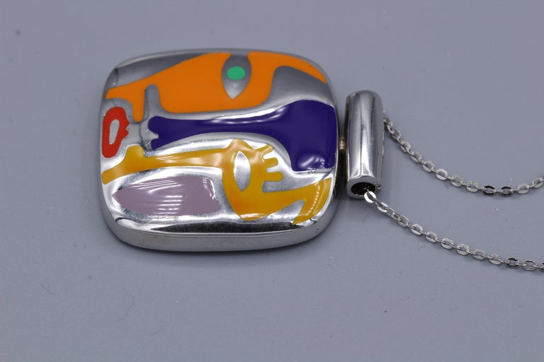 Art Inspired Jewelry Pendant Silver 925 Famous ART Jewelry Enamel