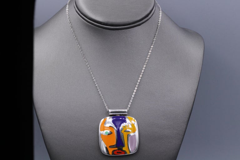 Art Inspired Jewelry Pendant Silver 925 Famous ART Jewelry Enamel