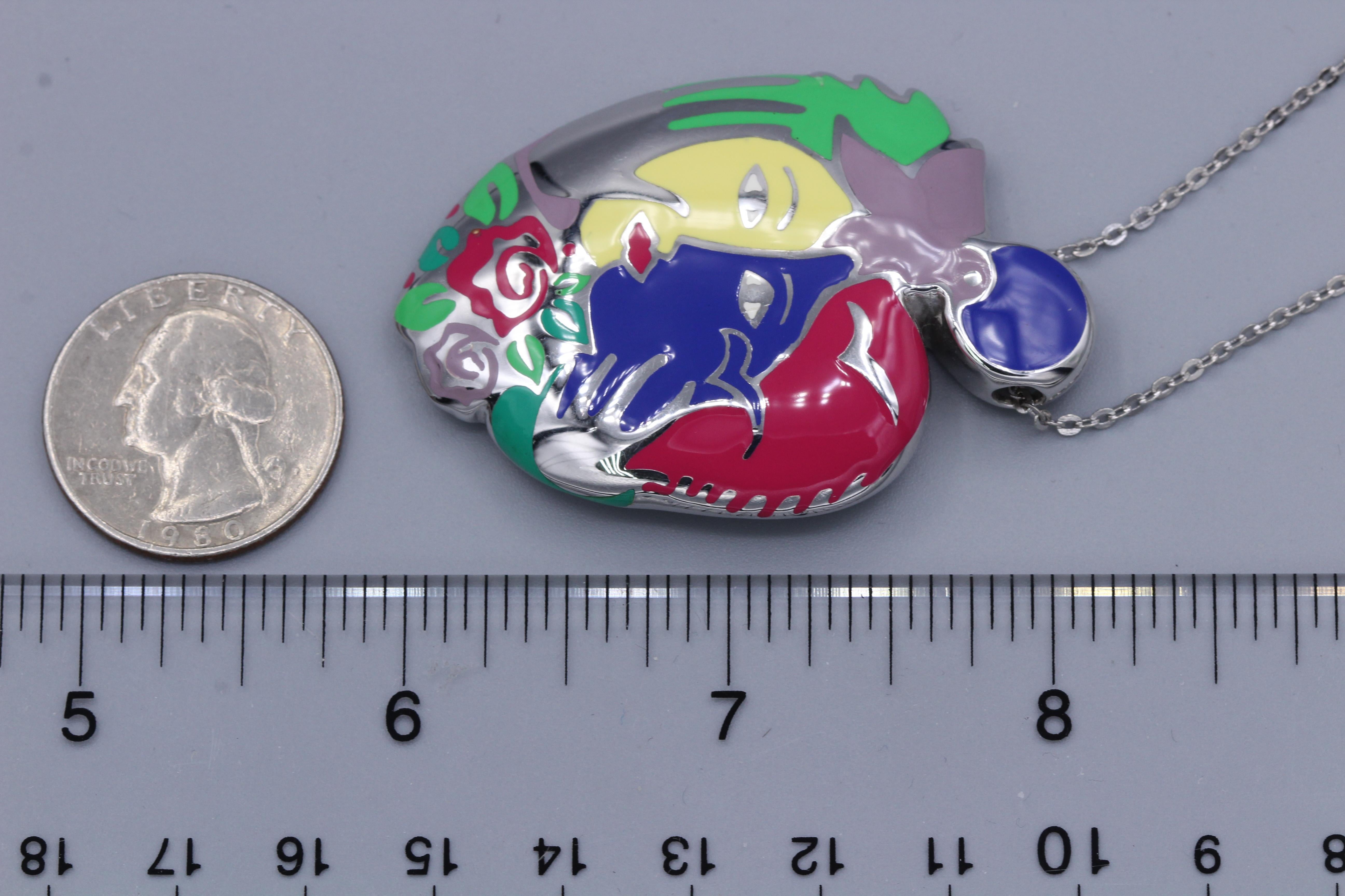 Art inspirierter Schmuck Sterlingsilber 925 Famous ART Jewelry Emaille-Anhänger (Kunsthandwerker*in) im Angebot