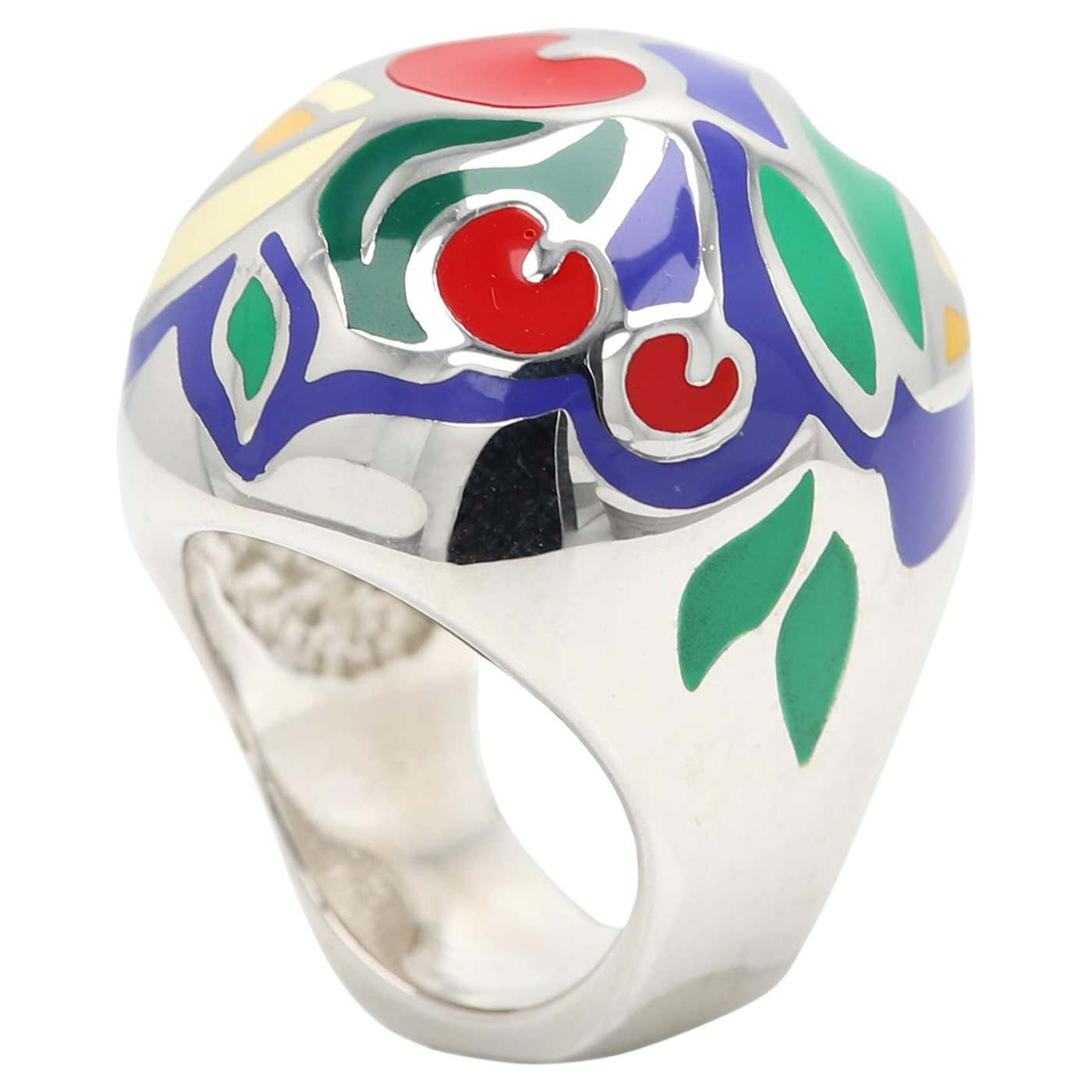 Artist Color Rings Art Ring Sterling Silver famous artist Enamel Inspired Artistic Ring ...