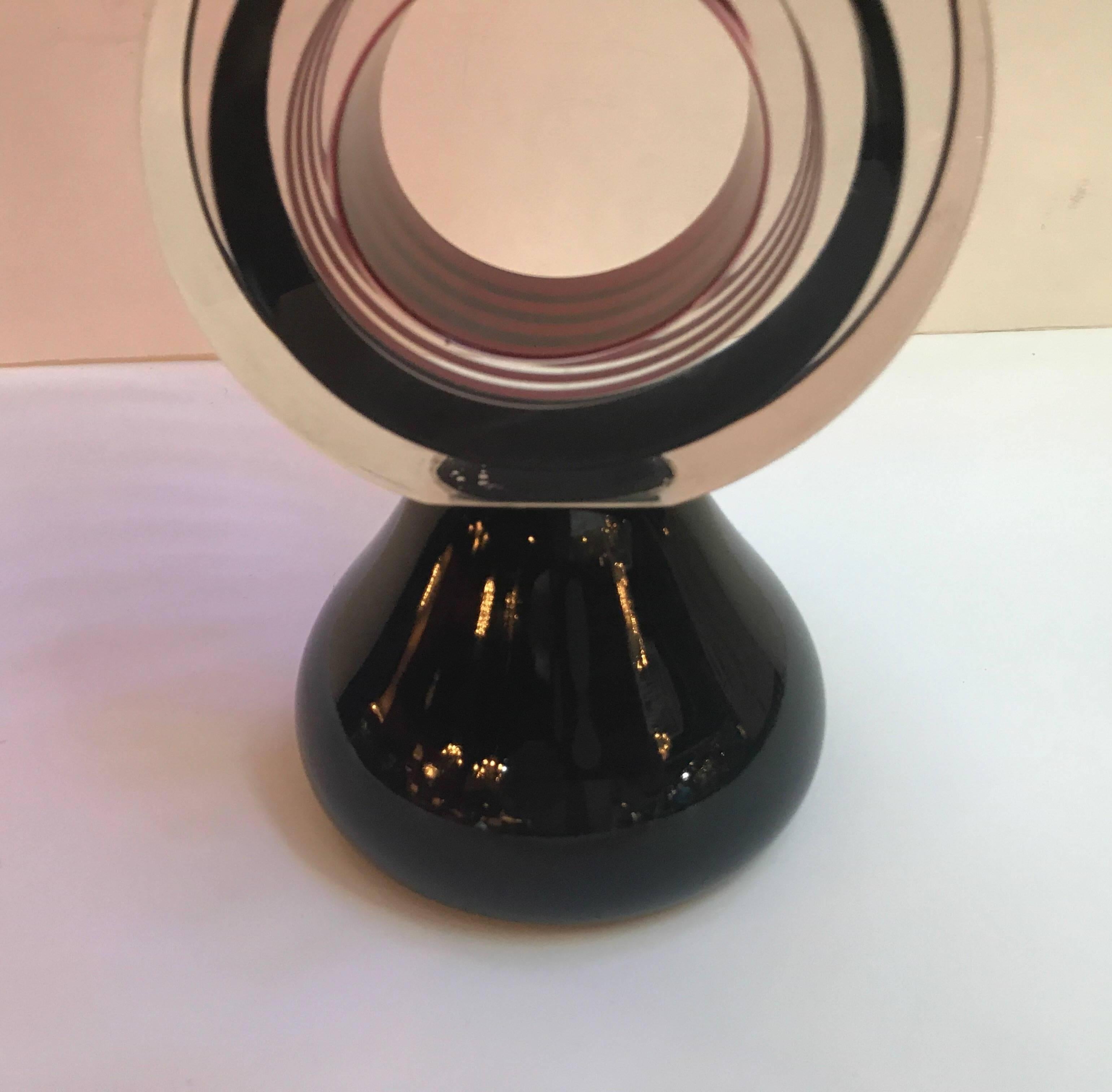 Art Glass Art Italian Glass Amethyst Pedestal Bowl