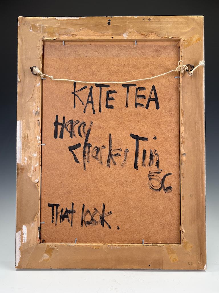 Art  Kate Tea — Masterful Modernist Portrait by Harry Charles Tim (Framed & Sig For Sale 6