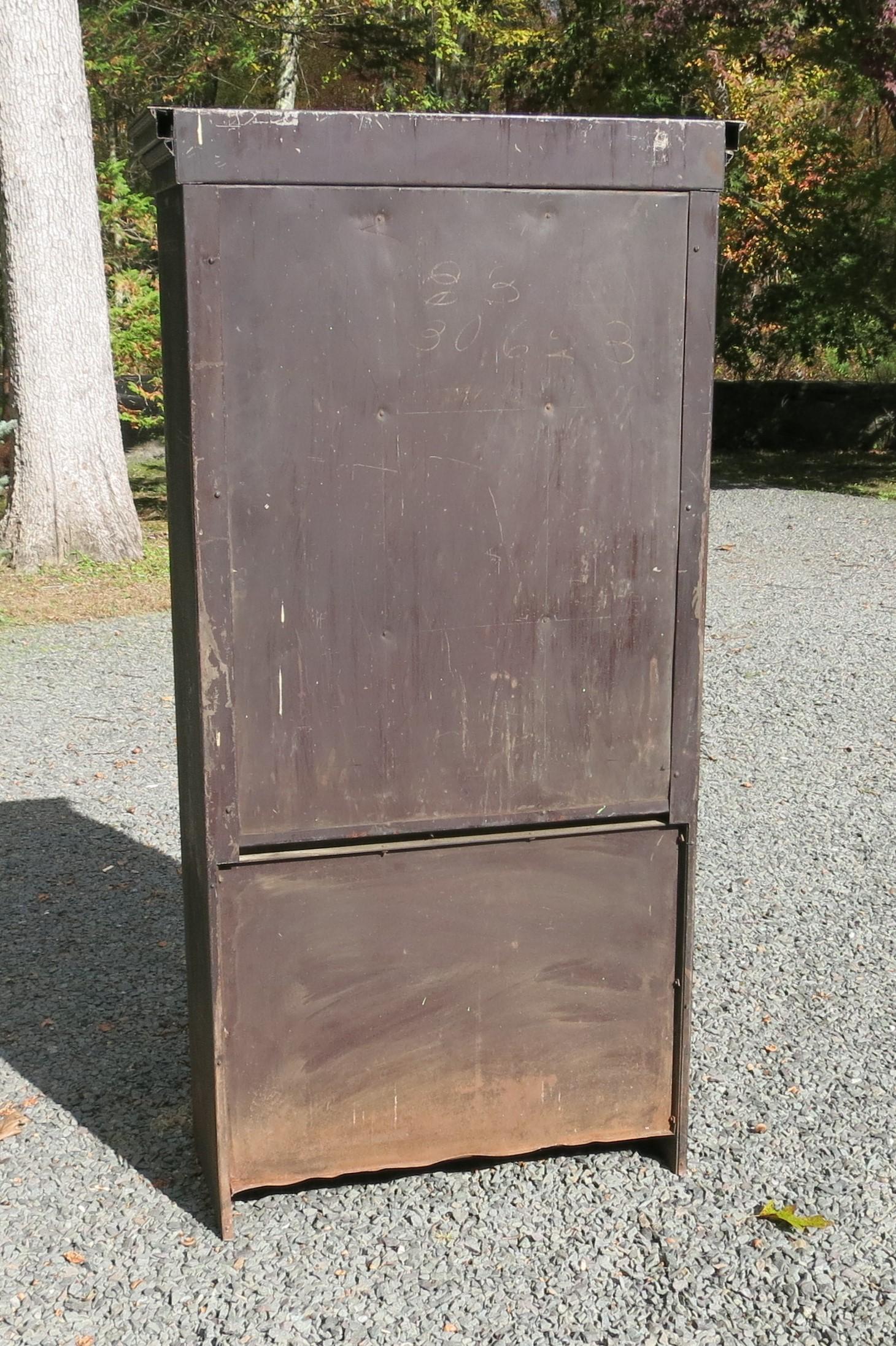 Art Metal Construction Company Filing Cabinet Distressed Paint In Distressed Condition For Sale In Newtown, CT