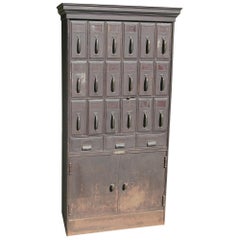 Antique Art Metal Construction Company Filing Cabinet Distressed Paint