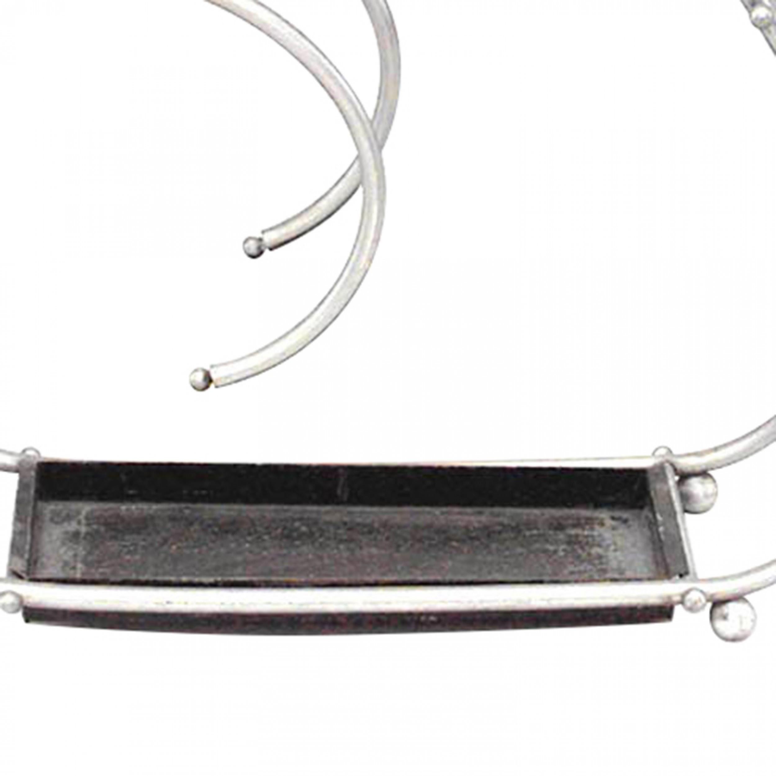 Art déco The Modern Modernity Chrome Scroll Umbrella Stand en vente