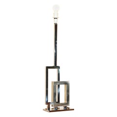 Art Modern Vintage Table Lamp Chrome Geometric Design Contemporary Styling