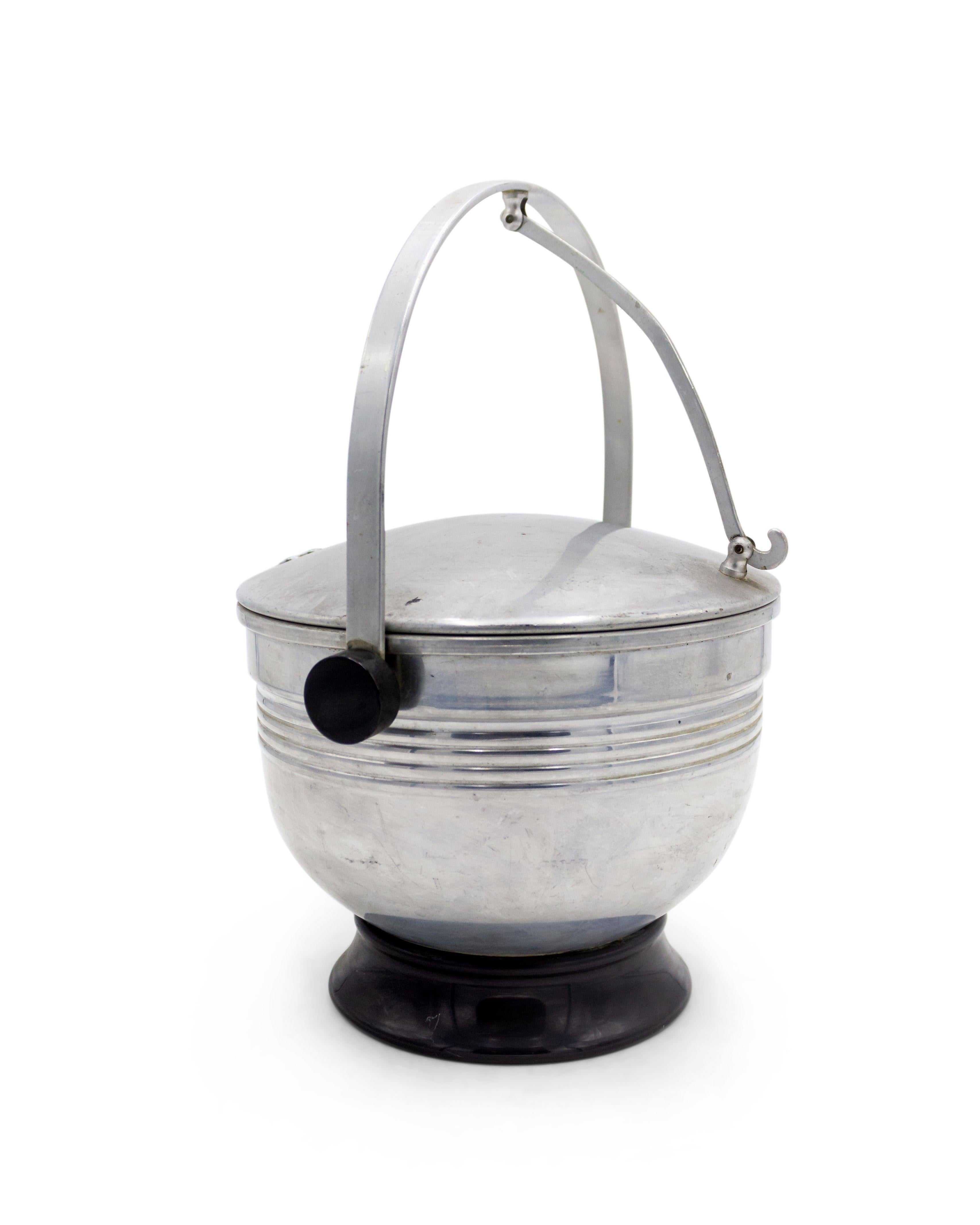Mid-Century Modern Art Moderne Aluminum Ice Bucket For Sale