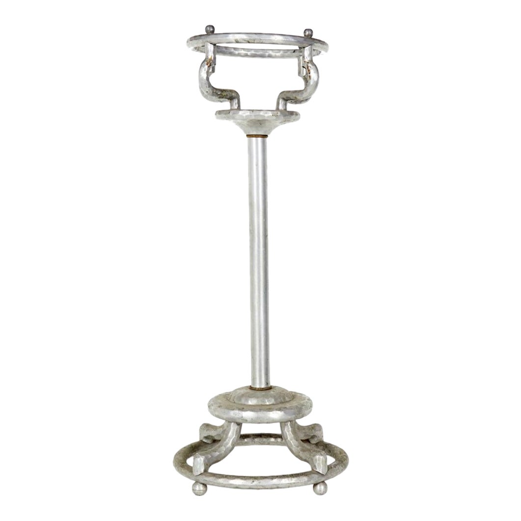 Art Moderne Aluminum Ice Bucket Stand For Sale