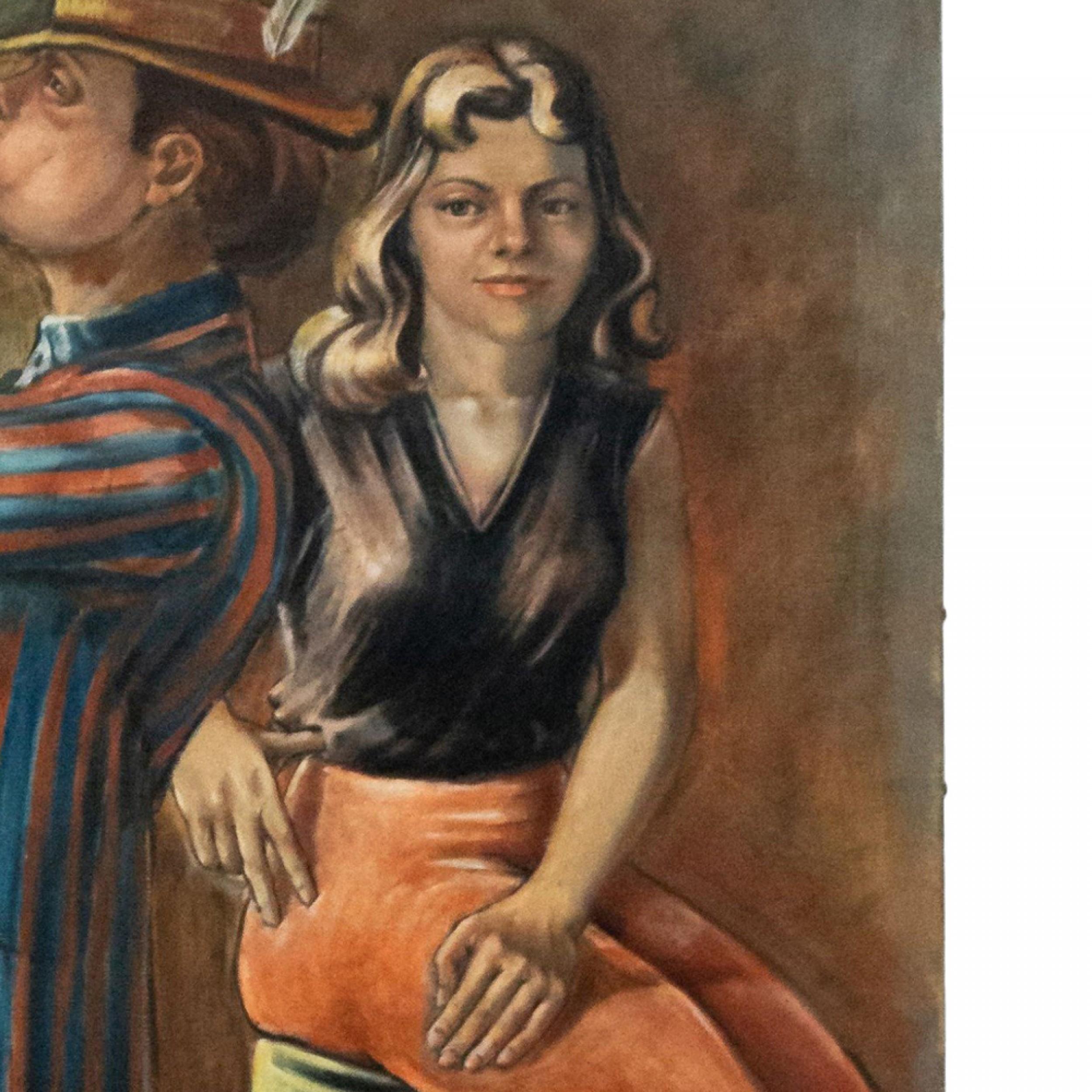Moderne Kunst, Bar-Szene, Gemälde (Moderne der Mitte des Jahrhunderts) im Angebot