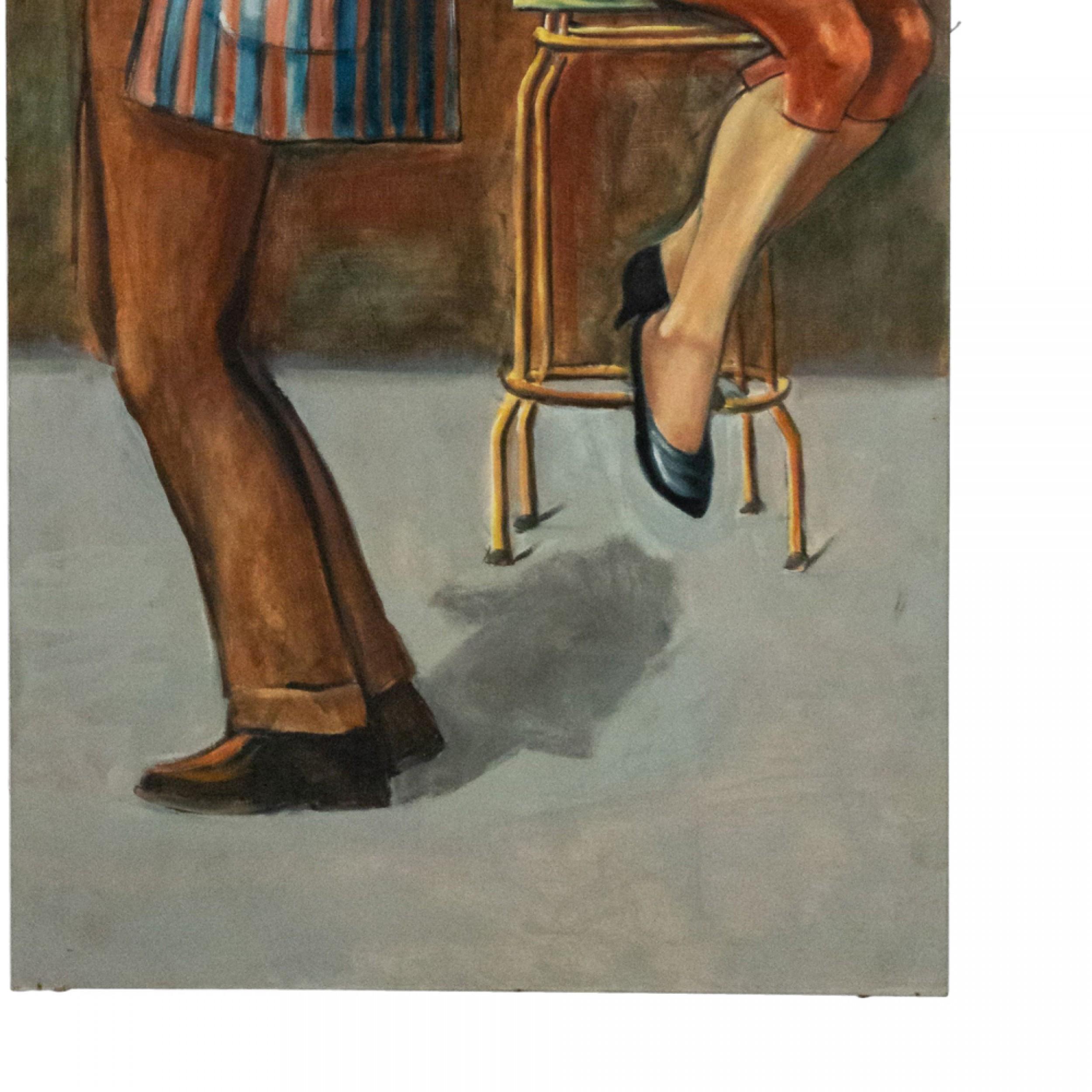 Moderne Kunst, Bar-Szene, Gemälde (amerikanisch) im Angebot