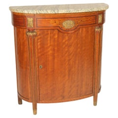 Art Moderne Birch and Gilt Decorated Marble Cabinet