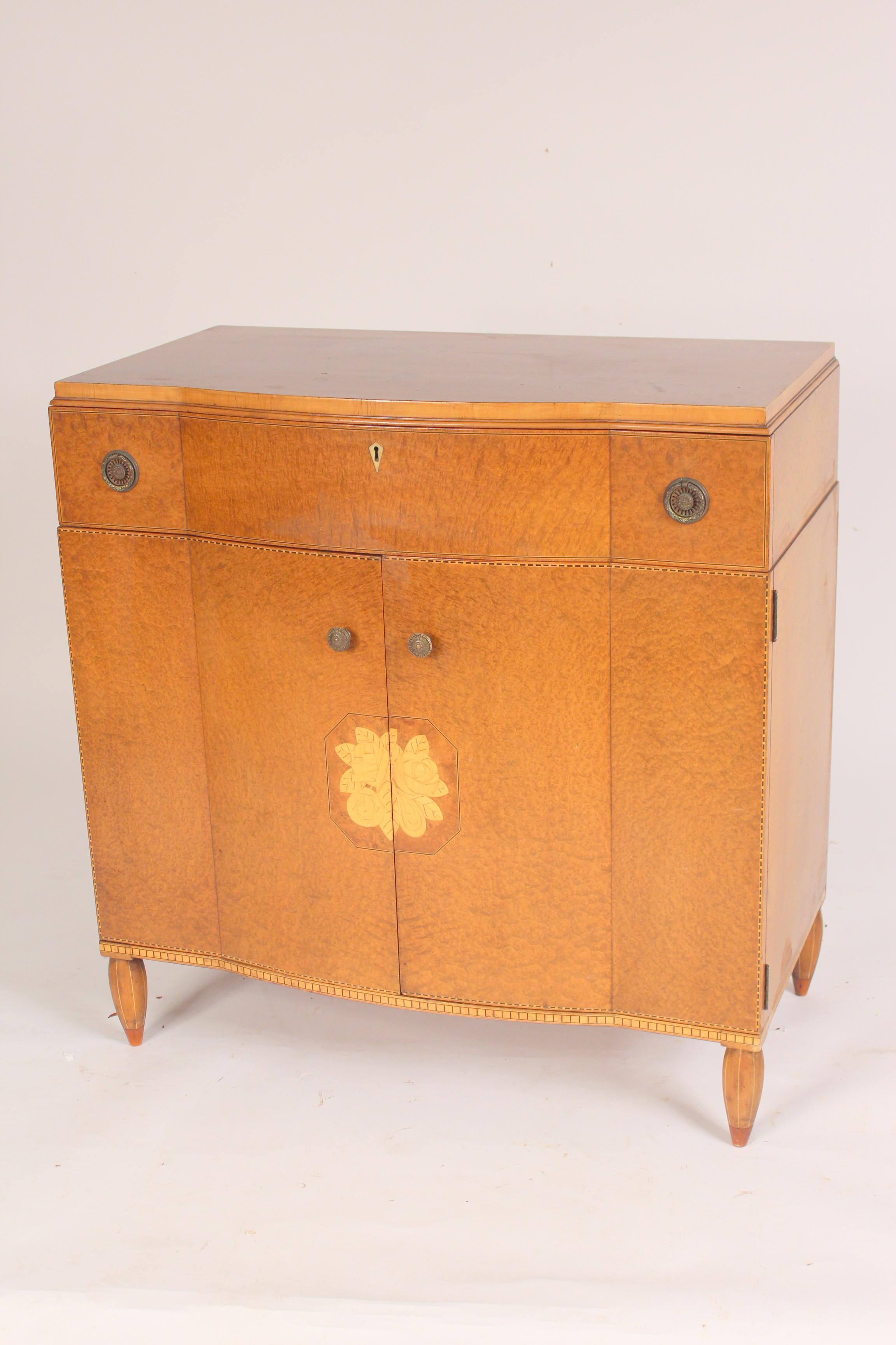 Art Deco Art Moderne Burled Ash Cabinet / Chest of Drawers