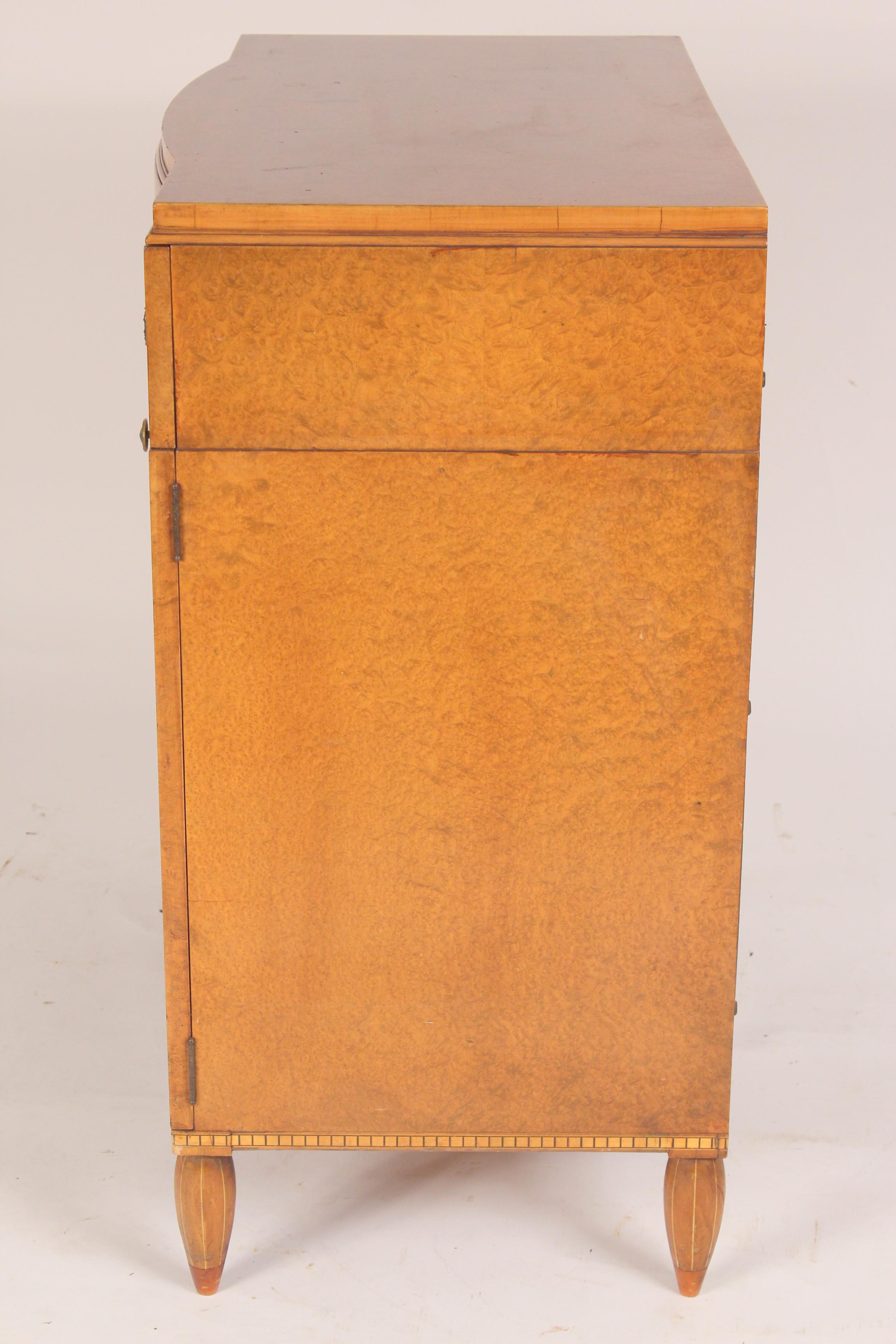 North American Art Moderne Burled Ash Cabinet / Chest of Drawers