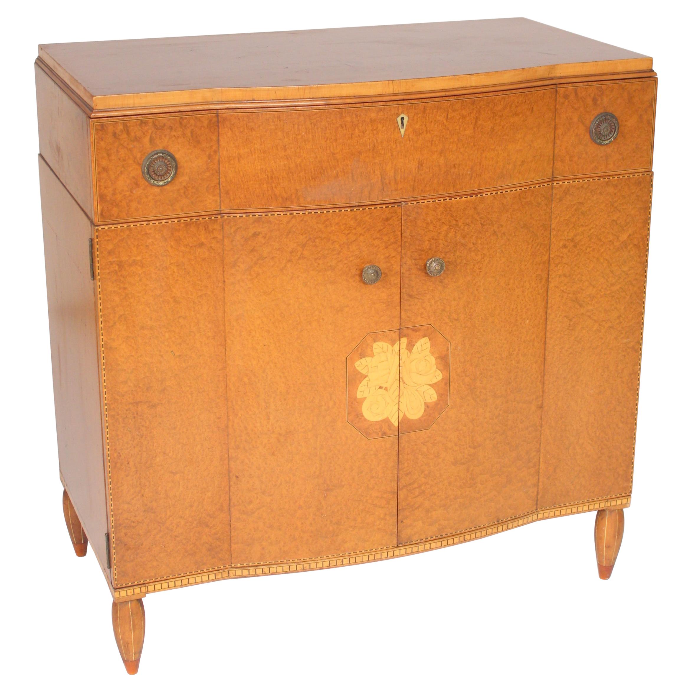 Art Moderne Burled Ash Cabinet / Chest of Drawers