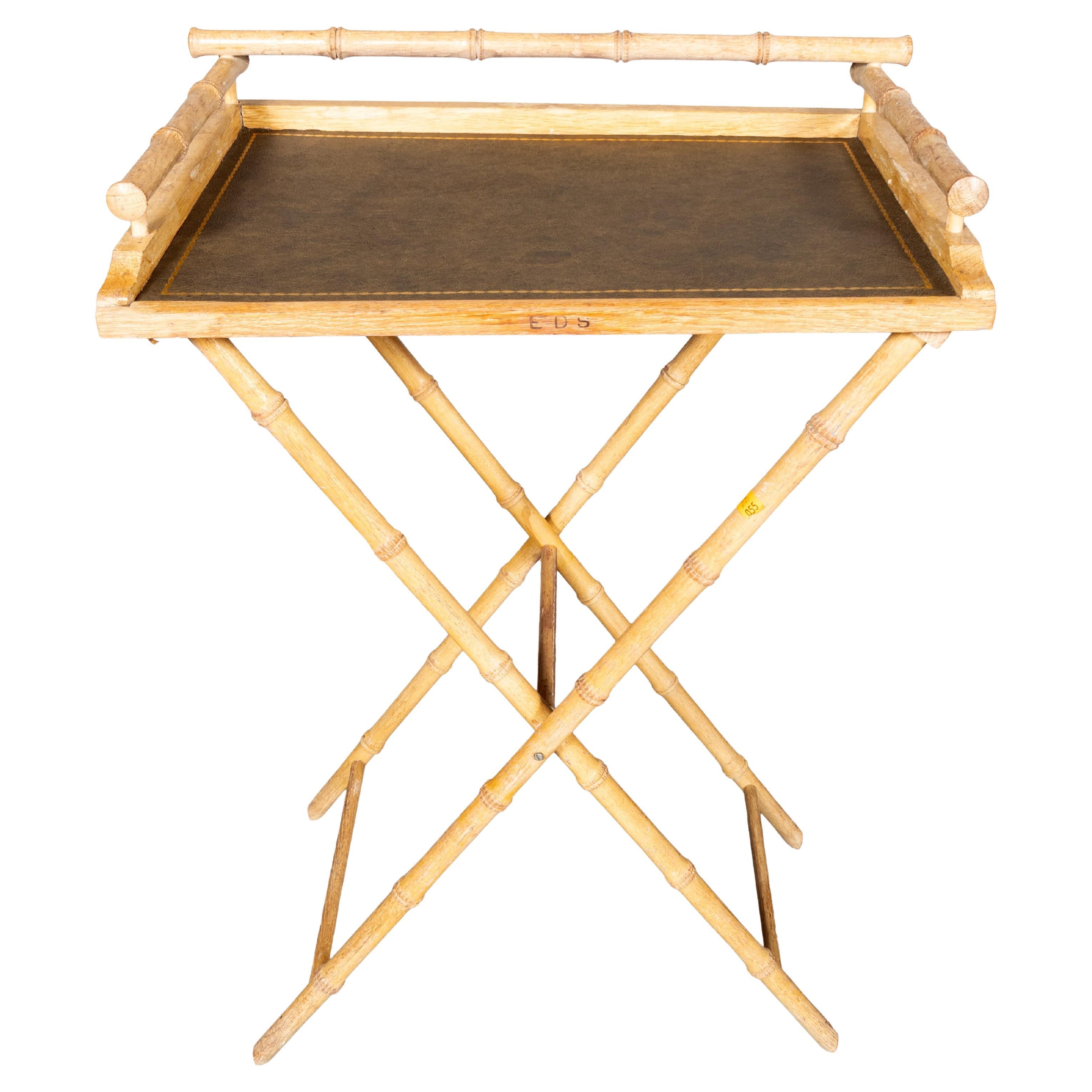 Art Moderne Cerused Oak Folding Tray Table For Sale