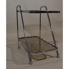 "Art Moderne" Chrome and Glass Bar Cart