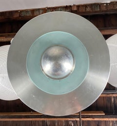 Art Moderne /Deco Aluminum and Glass "SATURN" Hanging Pendant Chandelier