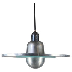 Lampadario a sospensione "SATURN" in alluminio e vetro Art Moderne/Deco