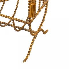 Art Moderne Gilt Rope Magazine Rack