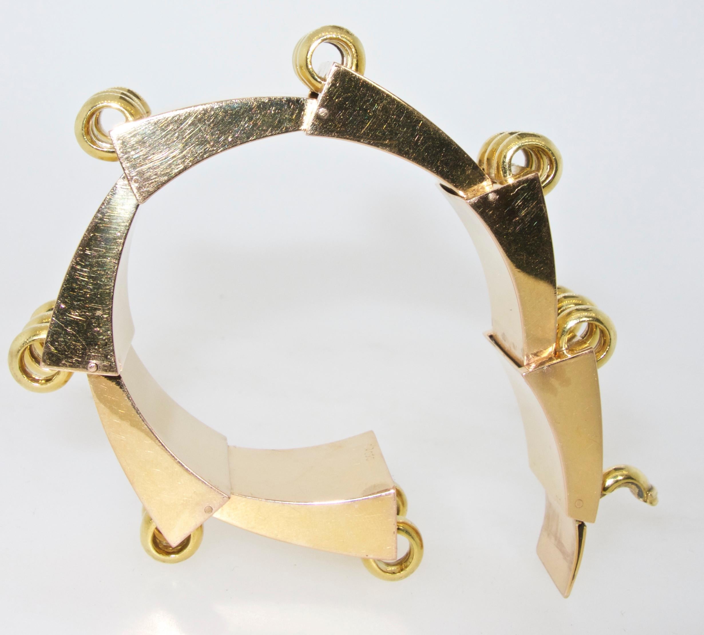 Retro Art Moderne Gold Bracelet, circa 1948
