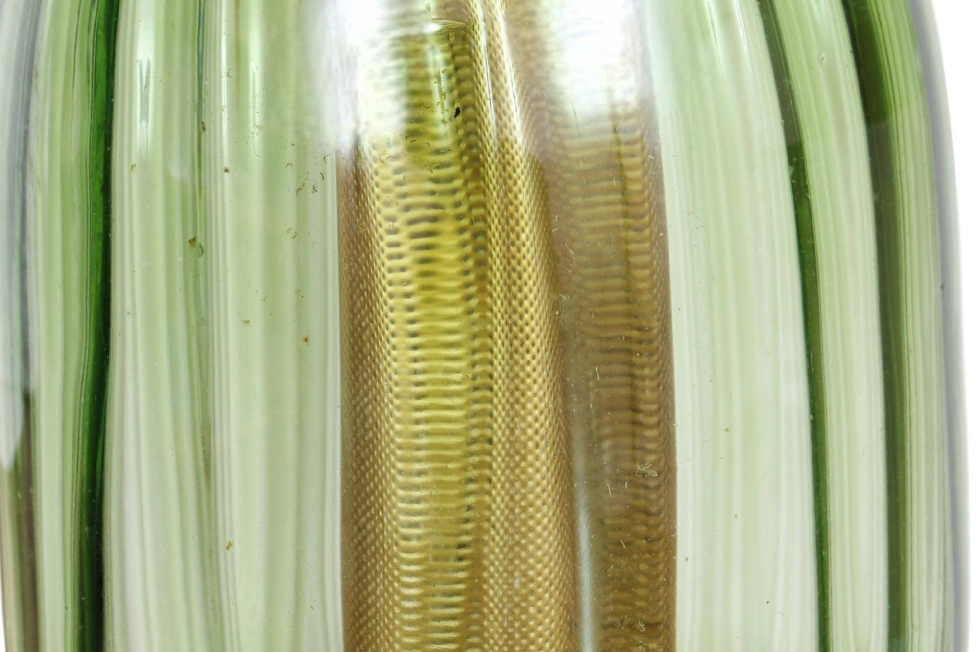 Art Moderne Green Glass Lanterns, a Pair For Sale 1