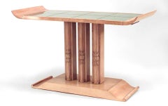 T.H. Robsjohn Gibbings American Art Moderne Sycamore Pedestal Coffee Table