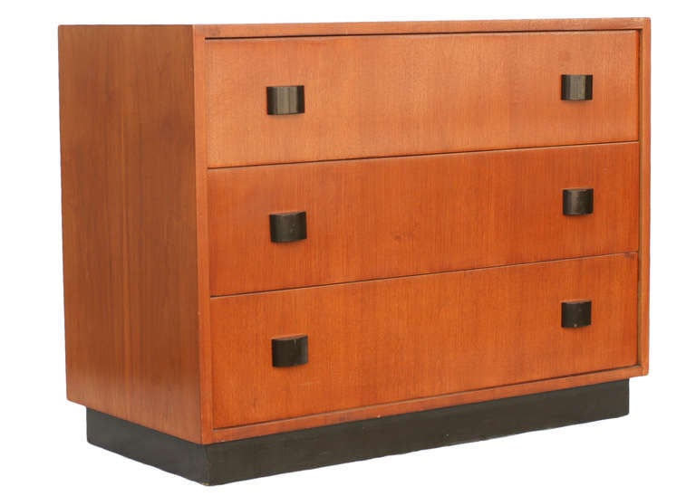 Art Moderne Low Boy Dresser Set by Gilbert Rohde In Excellent Condition In Van Nuys, CA