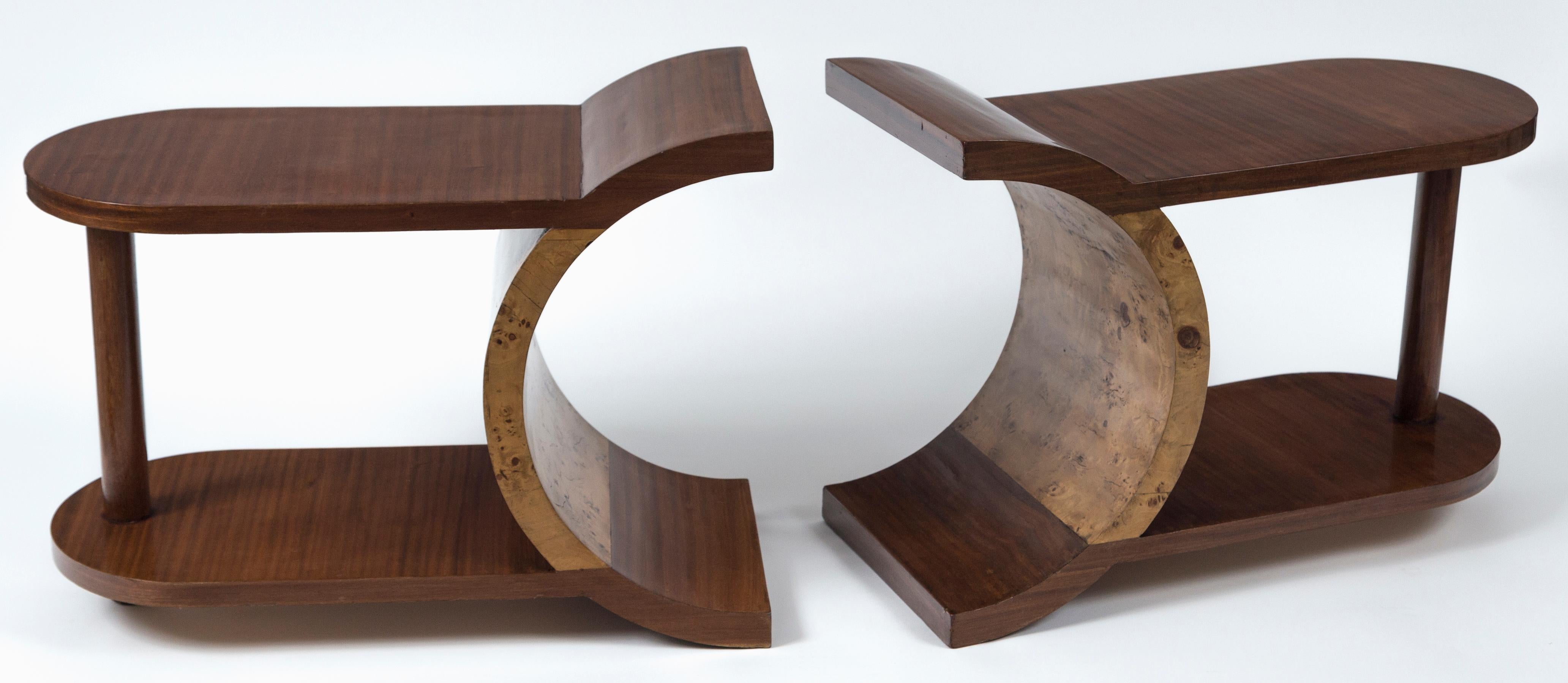Rosewood French Art Deco Low Table/Pair Of Side Tables For Sale