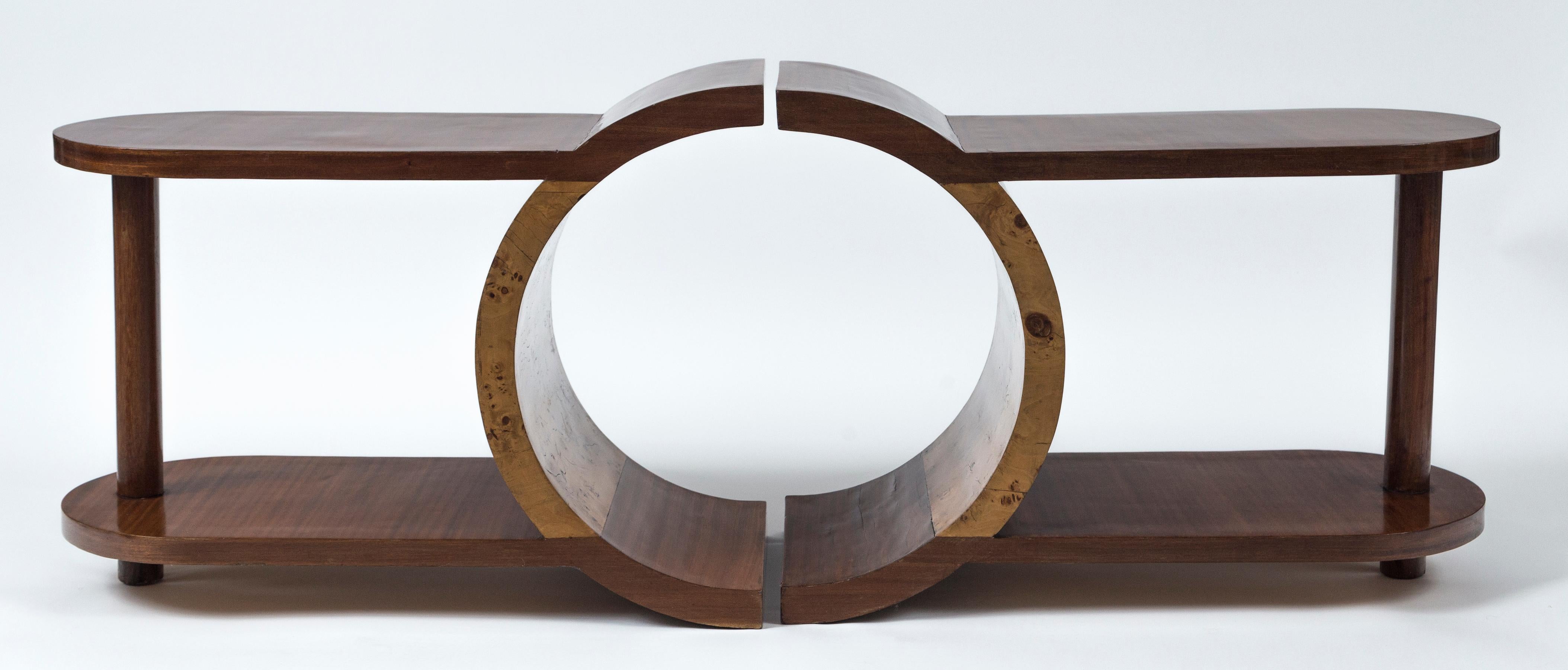 French Art Deco Low Table/Pair Of Side Tables For Sale 1