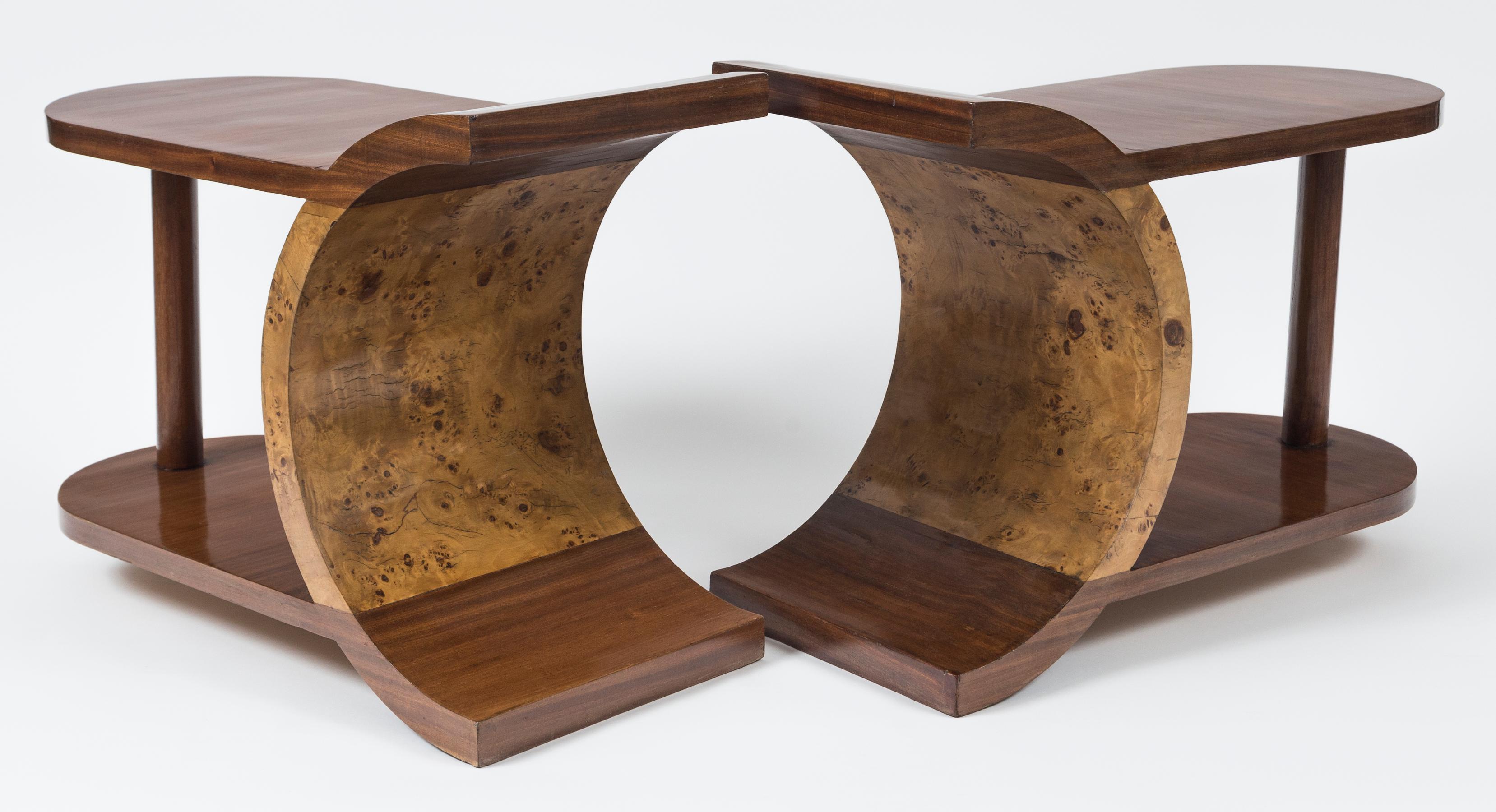 French Art Deco Low Table/Pair Of Side Tables For Sale 3