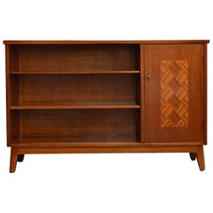 Vintage Art Moderne Mahogany Bookcase Cabinet