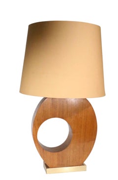 Lampe de table Art moderne du milieu du siècle, en bois et métal, vers les années 1950/1960