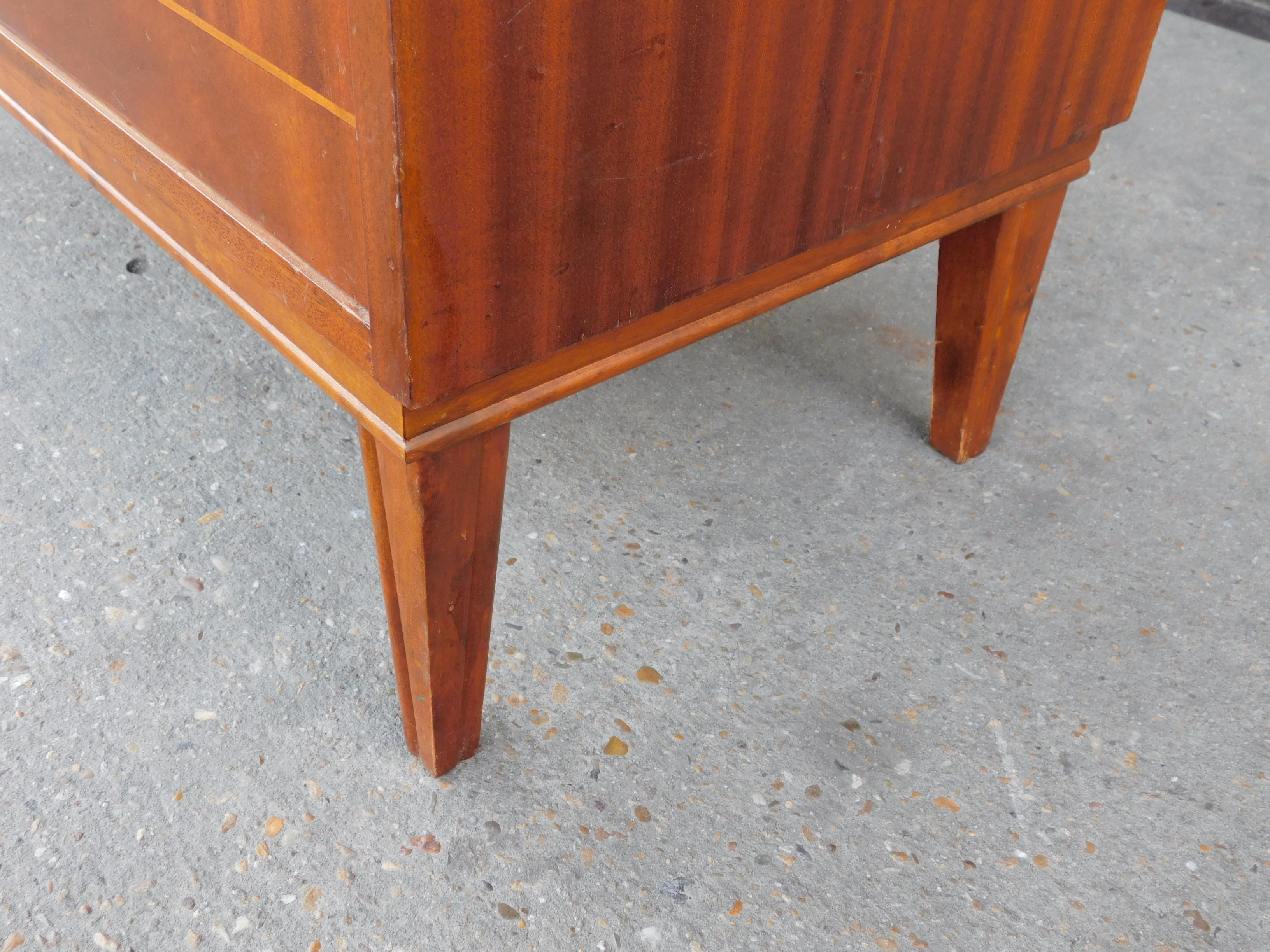 Art Moderne Secretaire Desk with Chest of Drawers in Mahogany, Sweden, 1940s For Sale 4